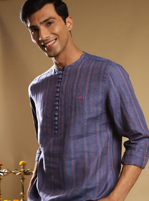 Peacock Linen Popover Shirt