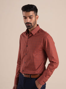 Red Terracotta Grid Shirt