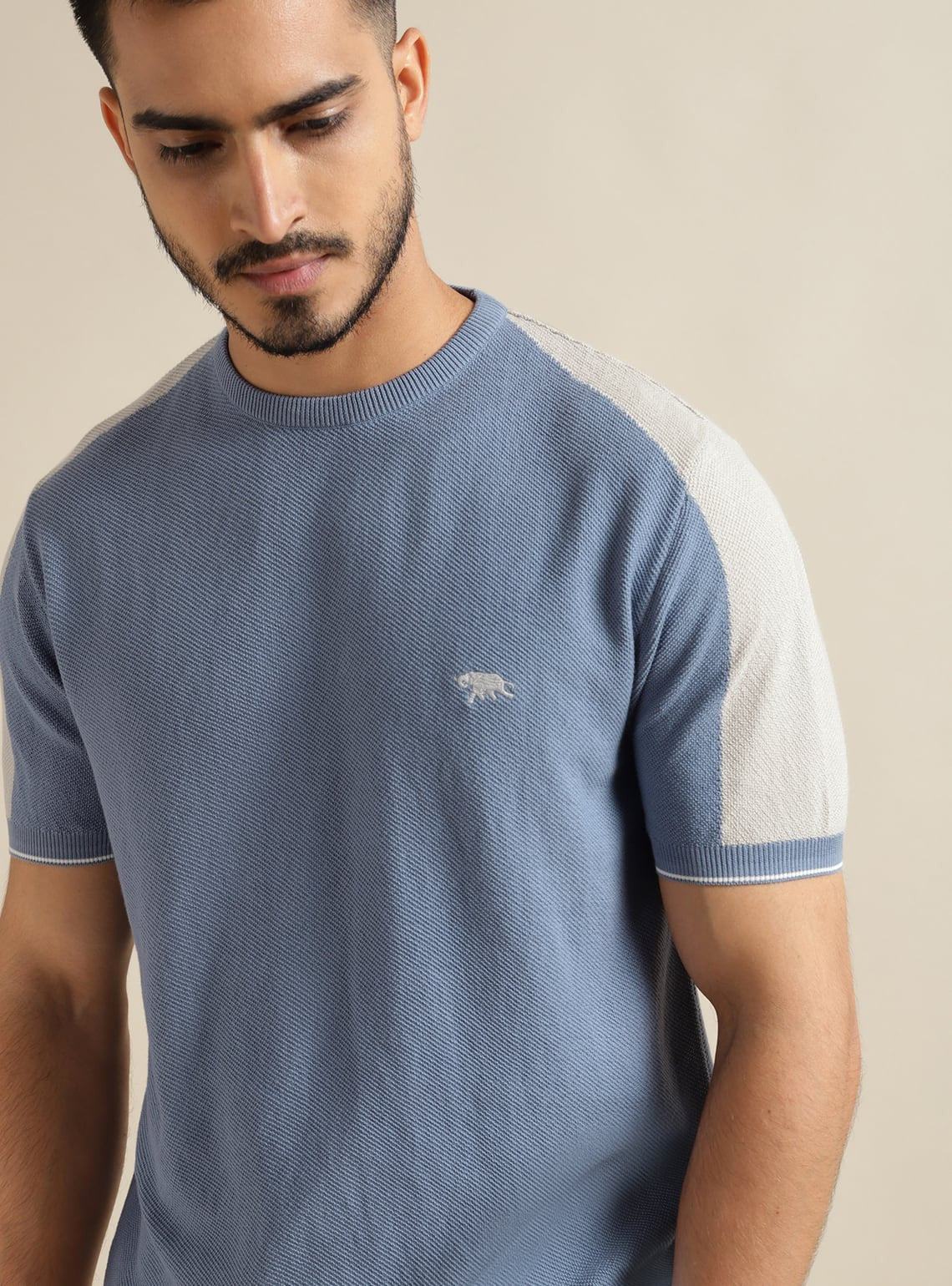 Buy Skysail Blue Crew | Casual Blue Solid Crewnecks for Men Online ...