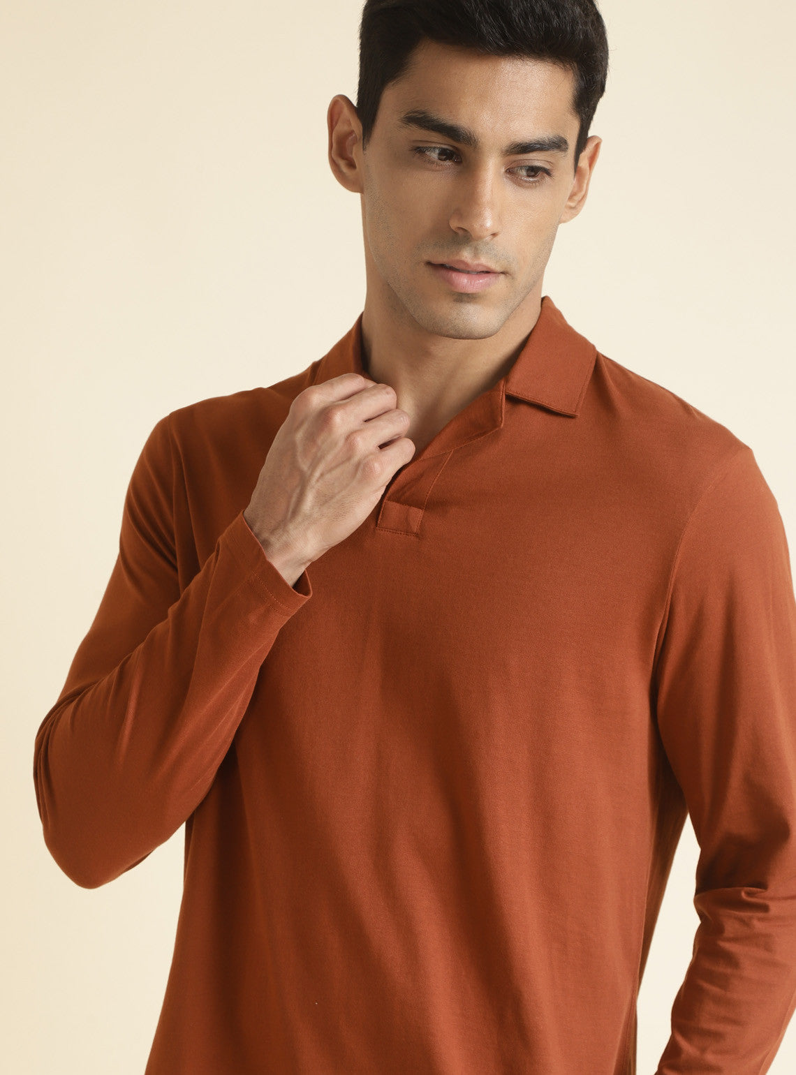 Handmade Rust Men's Stylish Rust Color Men's Shirts for Modern Fashion