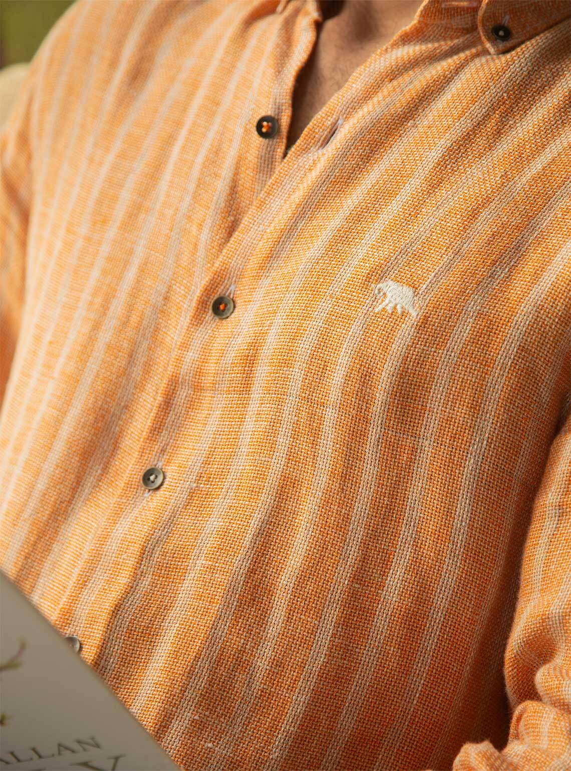 Orange Stripe Linen