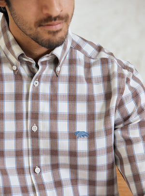 White Mocha Grid Shirt