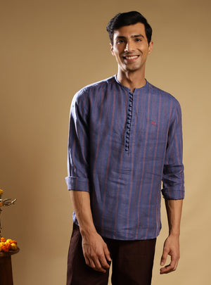 Peacock Linen Popover Shirt