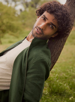 Jungle Linen Bomber Jacket
