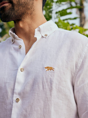 Essential White Linen Sun Mark Shirt