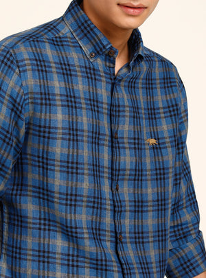 Indigo Space Check Shirt