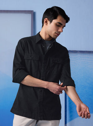 Charcoal Textured Indigo Shirt