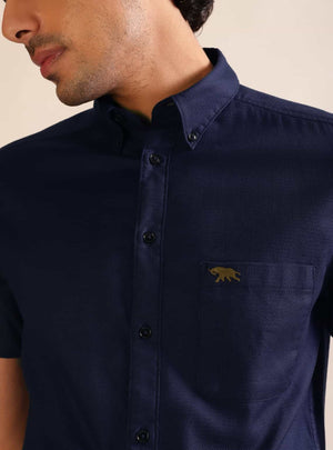 Dark Navy Dobby Shirt