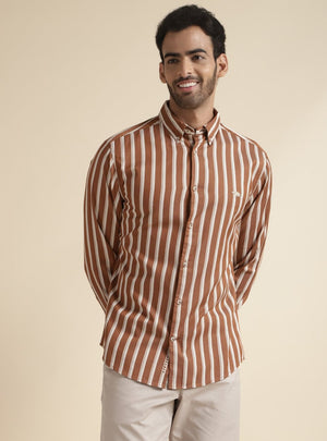 Bold Tan Stripe Shirt