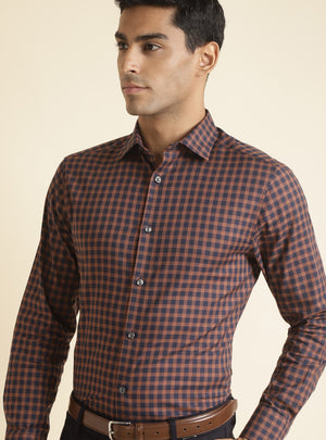 Navy Fire Check Shirt