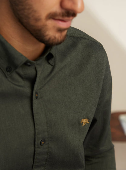 Dark Olive Oxford Shirt