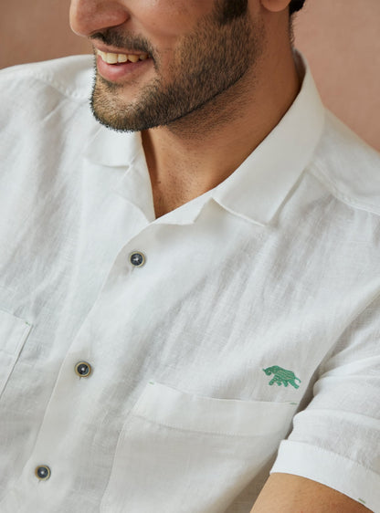 Daffodil Linen Half Shirt