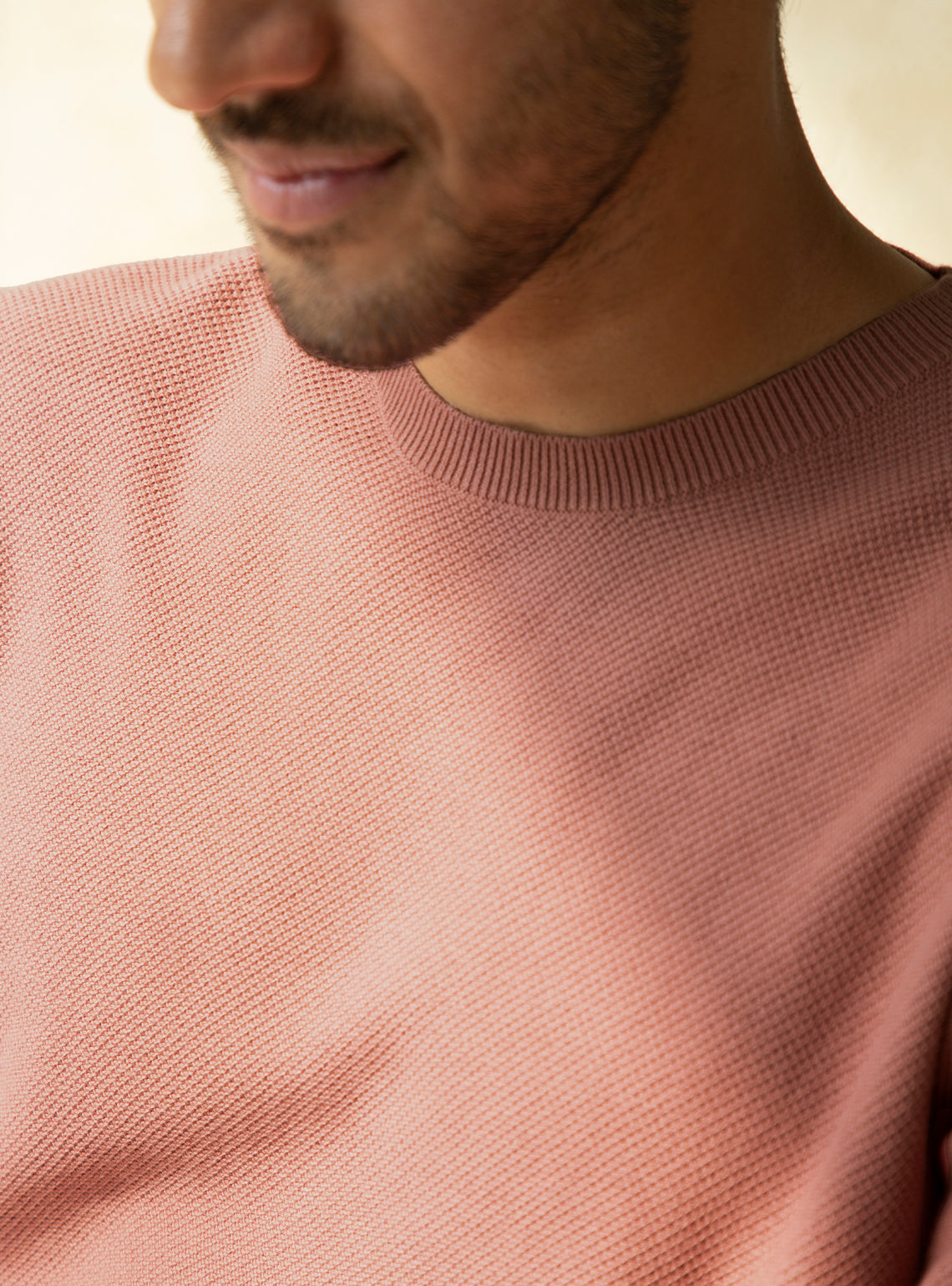 Salmon Pullover, Casual Pink Solid Pullovers for Men Online