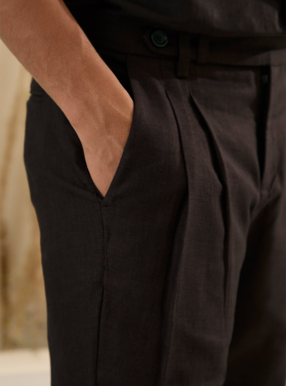 Old Burgundy Linen Pants