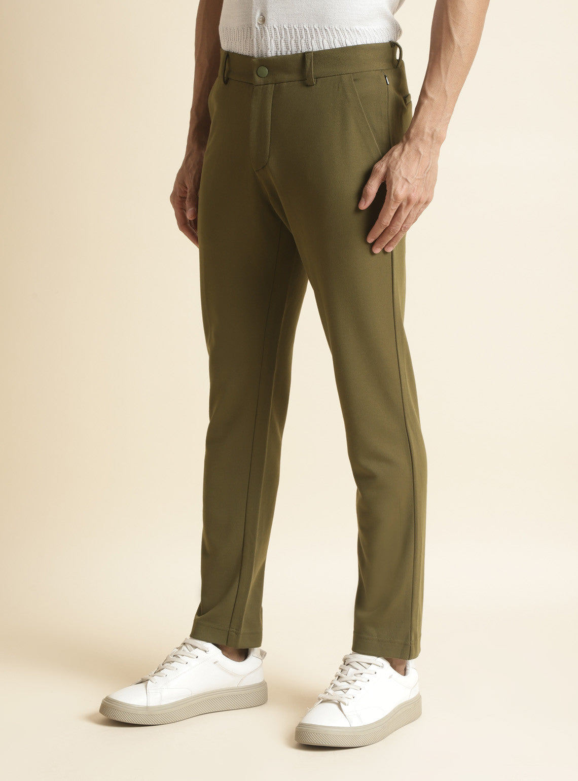 Buy The Souled Store Men Original Solid Light Olive Cargo Pants online