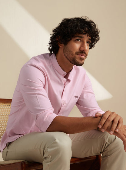 Oyster Pink Mandarin Shirt