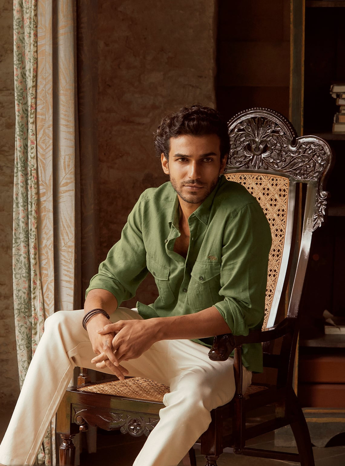 Moss Green Linen Shirt