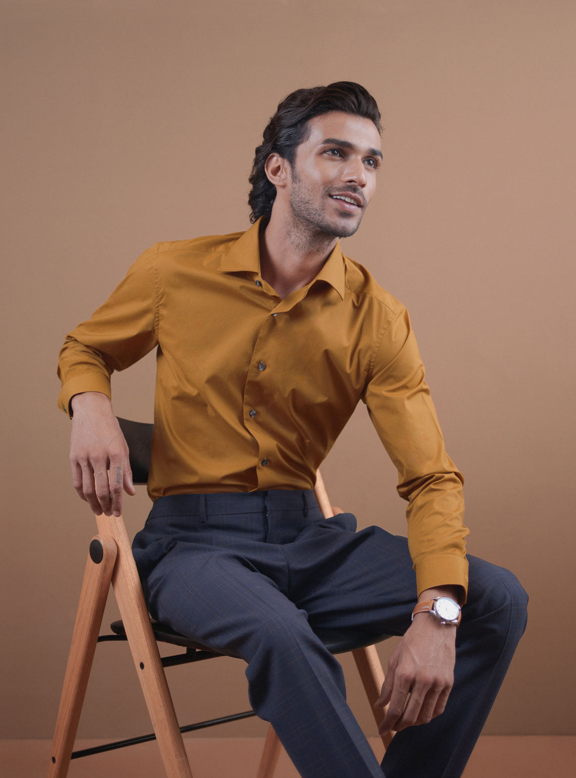 gold dress shirt Daniel Ellissa Mens Shiny Satin Formal Tie Set 3012 high collar shirts Men's Satin Gold Dress Shirt
