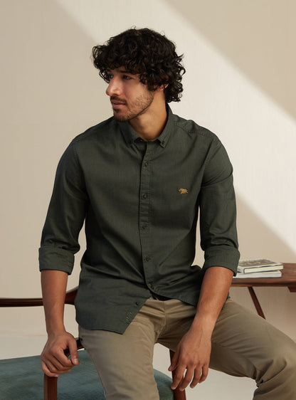 Dark Olive Oxford Shirt