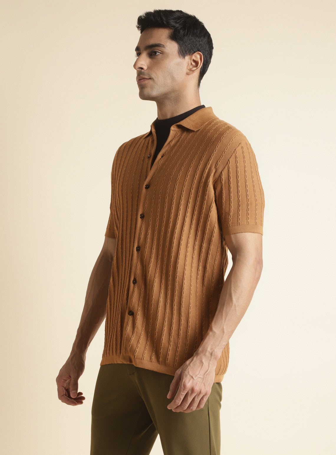 Sun Cable-Knit Shirt