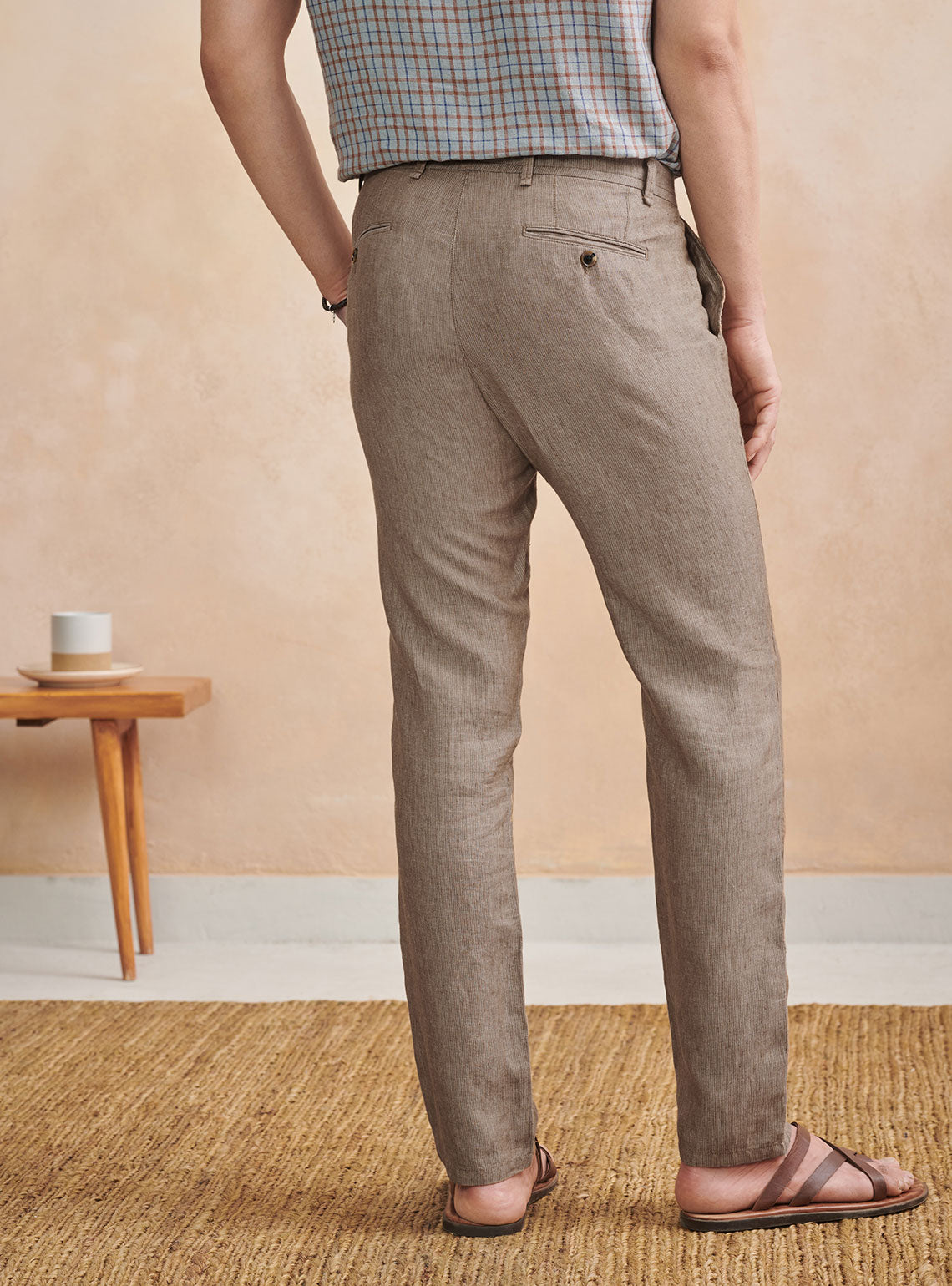 Tiger of Sweden Taven Linen Trousers Cream Sand at CareOfCarlcom