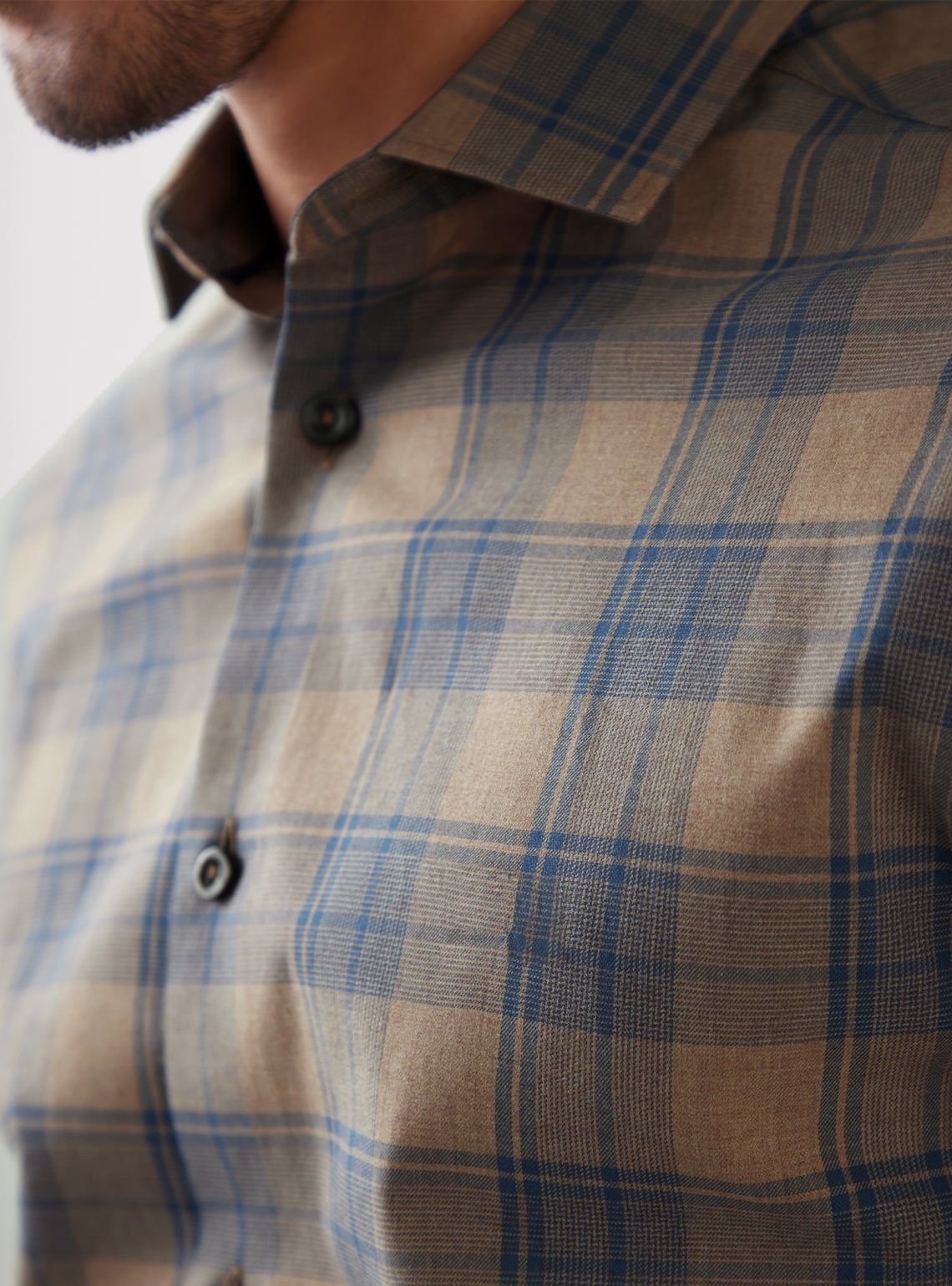 Buy Desert Bison Grid | Semi formal Khaki Checks Shirts for Men Online ...
